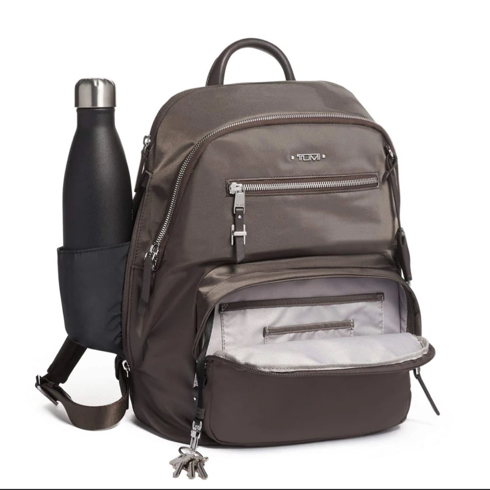 TUMI Voyageur Hartford Laptop Backpack - 13 Inch Computer Bag Mink/Silver